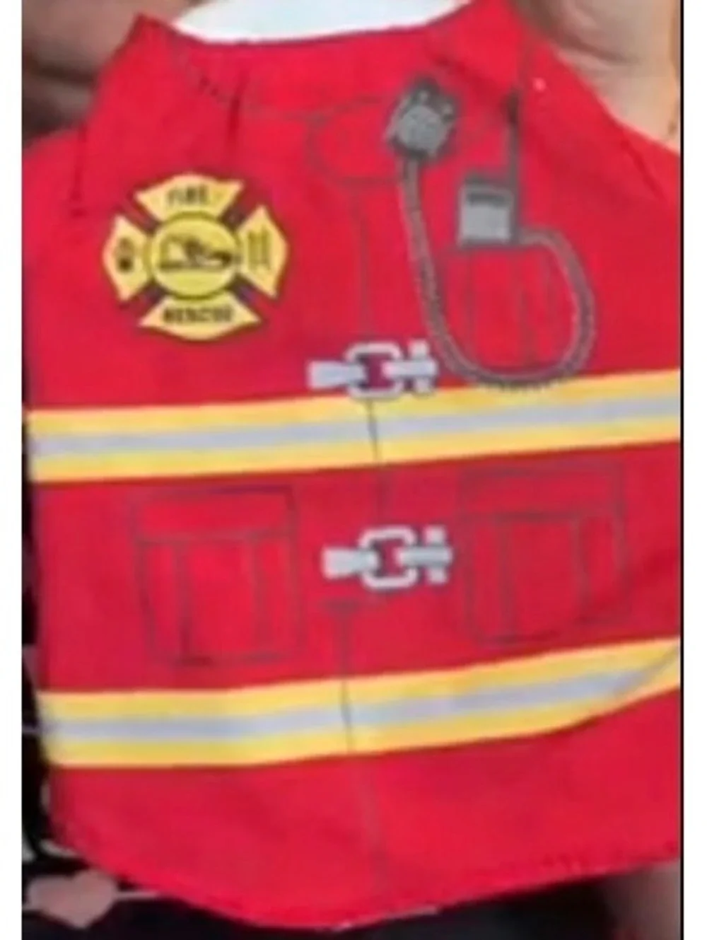 Red firefighter pet shirt size small